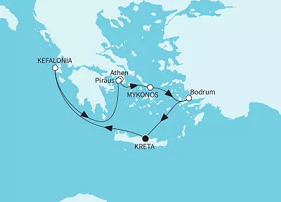 Mein Schiff 5 im Östlichen Mittelmeer ab Kreta