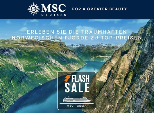 MSC Cruises Flash Sale Poesia Norwegische Fjorde