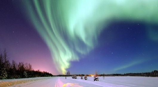 Polarlichter im Schnee - Aurora in Norwegen