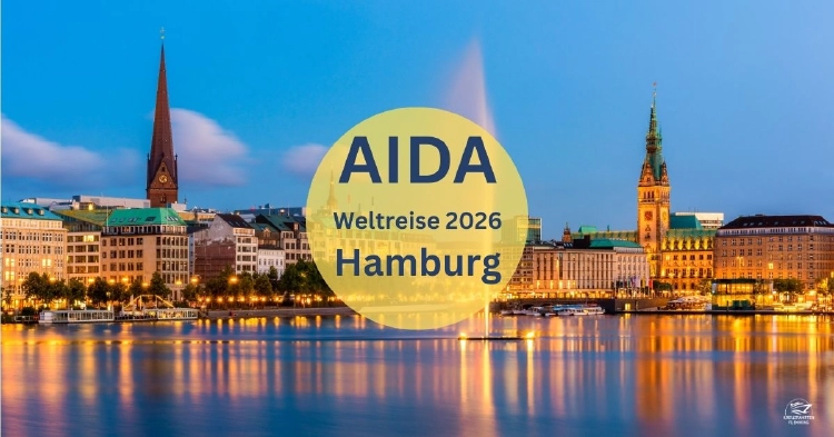 AIDA Weltreise 2026 Hamburg Innenalster
