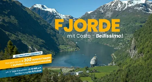 Costa Fjorde Kampagne mit Bordguthaben