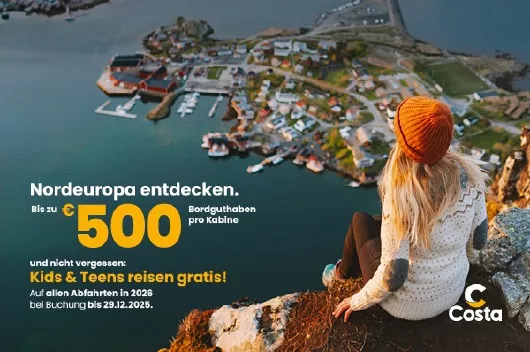 Costa Kreuzfahrten mit Bordguthaben in Nordeuropa