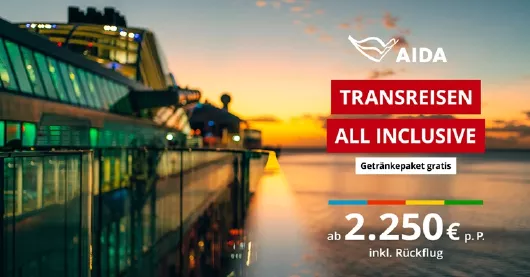AIDA Transreisen mit gratis Getränkepaket