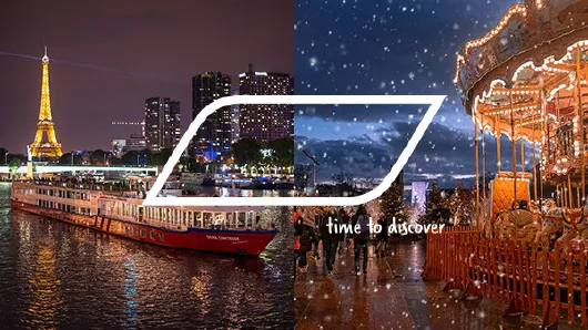 Festtagsreisen in Frankreich auf dem Fluss