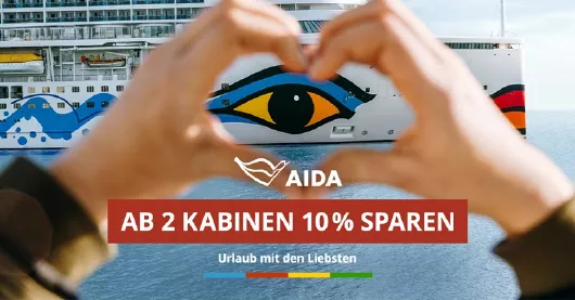 AIDA ab 2 Kabinen 10% sparen