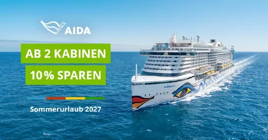AIDA ab 2 Kabinen 10% sparen
